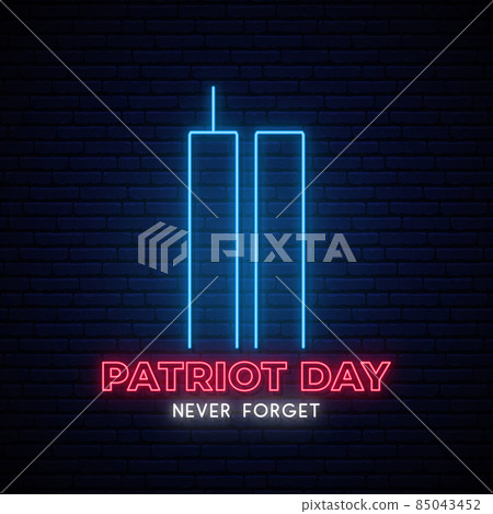 Twin Towers neon sign. Twin Towers neon sign. 85043452