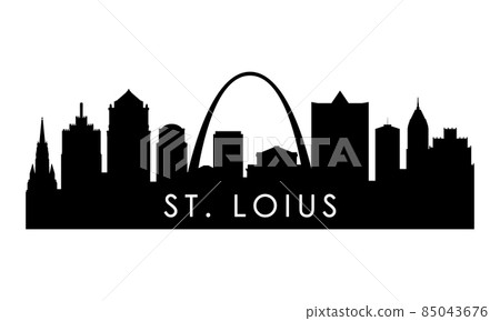 St.Louis skyline silhouette. St.Louis skyline silhouette. 85043676