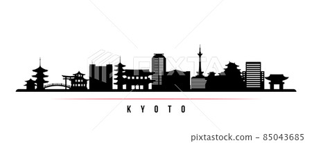 Kyoto skyline horizontal banner. 85043685