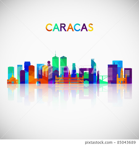 Caracas skyline silhouette in colorful geometric style Caracas skyline silhouette in colorful geometric style 85043689