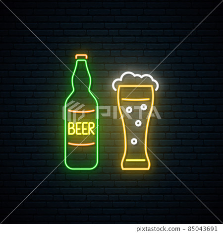 Neon beer sign. 85043691