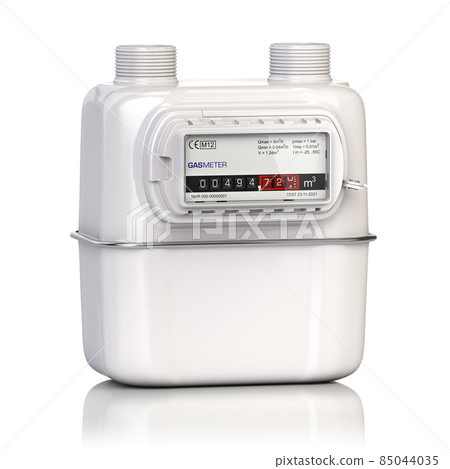 Natural gas meter isolated on white. 85044035