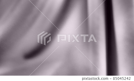 Waves on the curtain from top to bottom. Hanging fabric with a gentle play and gradient. Increased graininess background. Black and white monochrome photo with lilac filter. 85045242