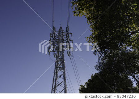 塔，高壓輸電線路塔反對藍天 85047230