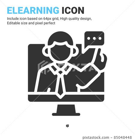 Online consulting icon vector with glyph style isolated on white background. Vector illustration elearning sign symbol icon concept for business, finance, industry, company, web and project Online consulting icon vector with glyph style isolated on white background. Vector illustration elearning sign symbol icon concept for business, finance, industry, company, web and project 85048448