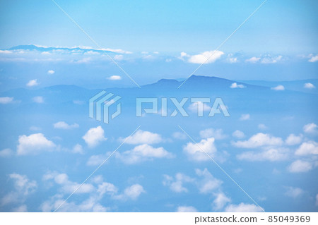 Scenery seen from the sky above the plane Scenery seen from the sky above the plane 85049369