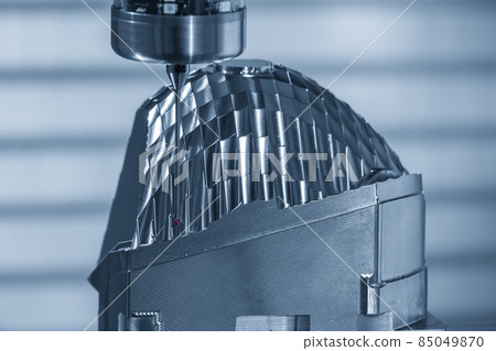 The CMM probe measuring the lens reflection mold part on the CNC milling machine. The CMM probe measuring the lens reflection mold part on the CNC milling machine. 85049870