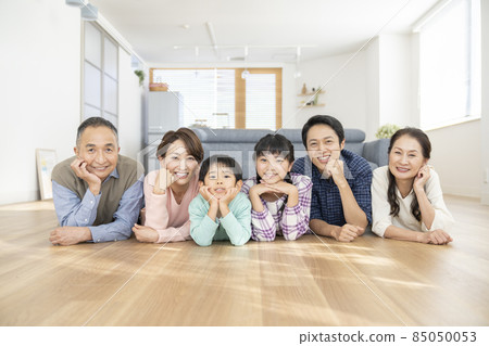 Smile three generation family portrait 85050053