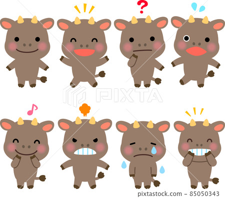 Cow character illustration set Cow character illustration set 85050343