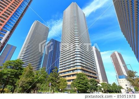 [Kanagawa Prefecture] Musashi Kosugi skyscrapers under sunny weather 85051978
