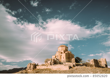 Mtskheta, Georgia. Jvari, Georgian Orthodox Monastery, World Heritage By UNESCO Ancient Temple Mtskheta, Georgia. Jvari, Georgian Orthodox Monastery, World Heritage By UNESCO Ancient Temple 85052820