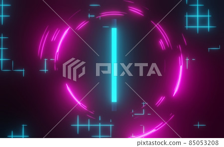 3d render of RGB neon light on darkness background. Abstract Laser lines show at night. Ultraviolet spectrum beam scene 3d render of RGB neon light on darkness background. Abstract Laser lines show at night. Ultraviolet spectrum beam scene 85053208
