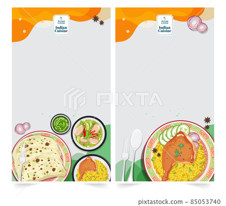 Indian Food menu Template Design for indian cuisine restaurant food, vector illustration Indian Food menu Template Design for indian cuisine restaurant food, vector illustration 85053740