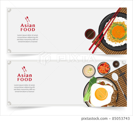 Design banner for social networks, Asian food Template Design for advertising, vector illustration. Design banner for social networks, Asian food Template Design for advertising, vector illustration. 85053743