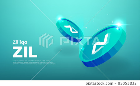 Zilliqa (ZIL) crypto currency themed banner. 85053832