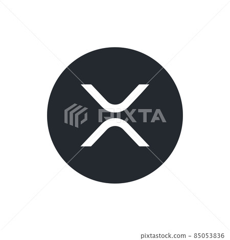 Ripple (XRP) coin icon isolated on white background. Ripple (XRP) coin icon isolated on white background. 85053836