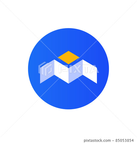 Mobox (MBOX) coin icon isolated on white background. Mobox (MBOX) coin icon isolated on white background. 85053854