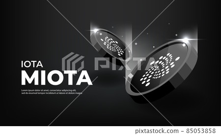 IOTA (MIOTA) coin banner. MIOTA coin cryptocurrency concept banner background. 85053858
