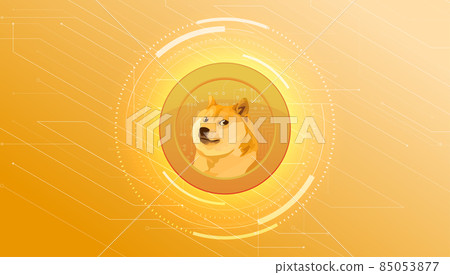 Dogecoin banner. DOGE cryptocurrency concept banner background. Dogecoin banner. DOGE cryptocurrency concept banner background. 85053877