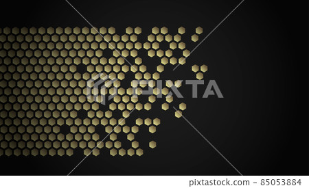 Abstract golden hexagon in grey modern luxury futuristic background vector illustration. Abstract golden hexagon in grey modern luxury futuristic background vector illustration. 85053884