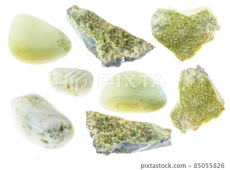set of Vesuvianite (Idocrase) stones cutout set of Vesuvianite (Idocrase) stones cutout 85055826