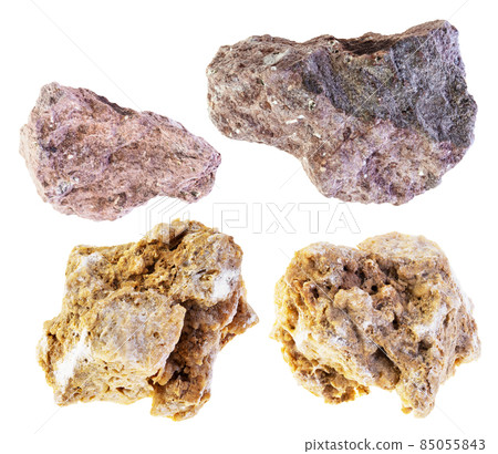set of various Tuff stones cutout on white 85055843