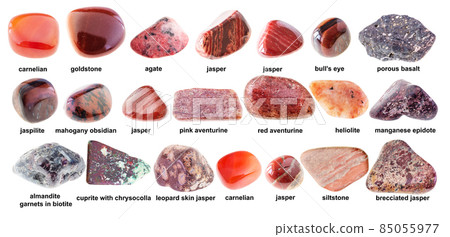 set of various polished red stones with names set of various polished red stones with names 85055977