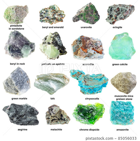arious raw green rminerals with names cutout 85056033