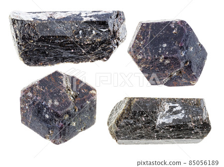 set of various dravite tourmaline crystal cutout 85056189