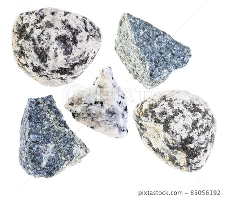 set of various Diorite stones cutout on white set of various Diorite stones cutout on white 85056192