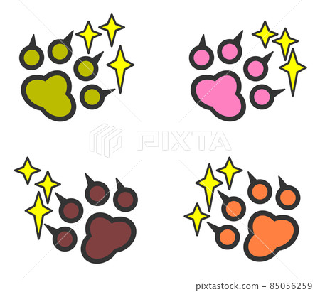 Paw illustration of a dangerous animal that threatens with sharp claws 85056259