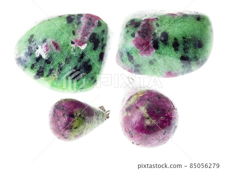 set of various anyolite (zoisite) gemstones cutout set of various anyolite (zoisite) gemstones cutout 85056279