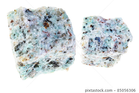 set of raw amazonite granite stones cutout set of raw amazonite granite stones cutout 85056306