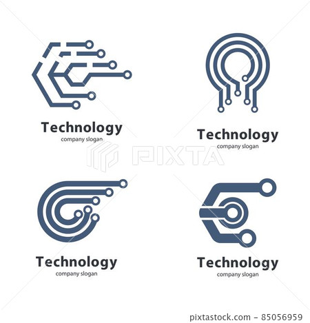 Circular technology circuit icon logo Circular technology circuit icon logo 85056959