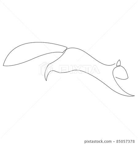 Single continuous line drawing of luxury squirrel for corporation logo identity. Company icon concept from chipmunk animal shape. Modern one line draw vector design graphic illustration 85057378