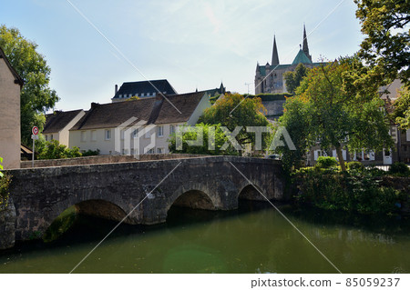 Chartres, France, cityscape along the river Yule, taken on August 25, 2021. Chartres, France, cityscape along the river Yule, taken on August 25, 2021. 85059237