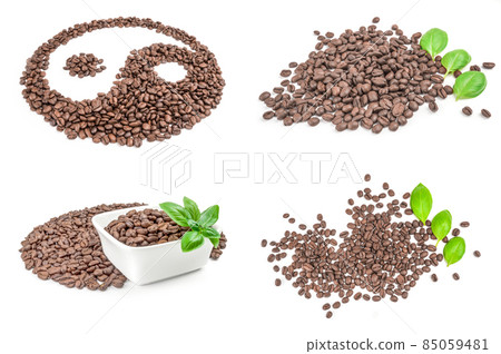 Collection of brazilian coffee isolated over a white background Collection of brazilian coffee isolated over a white background 85059481
