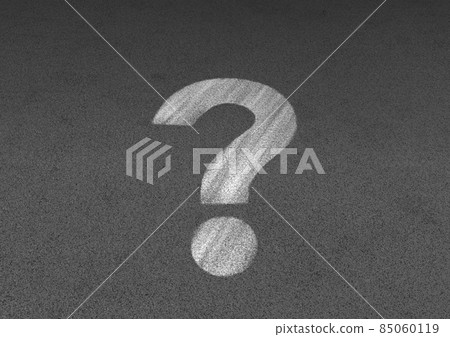 Illustration of a question mark drawn on asphalt Illustration of a question mark drawn on asphalt 85060119