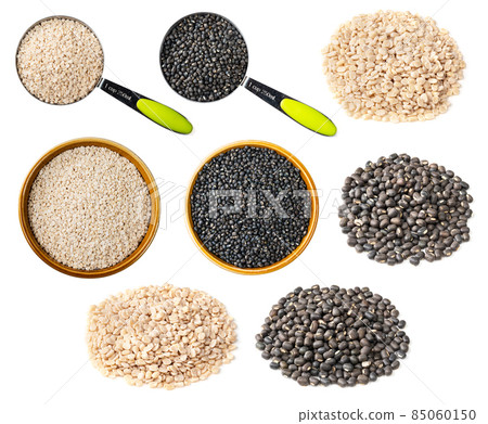 set of urad dal mung beans cutout on white set of urad dal mung beans cutout on white 85060150