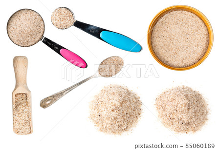 set of Psyllium husk cutout on white set of Psyllium husk cutout on white 85060189