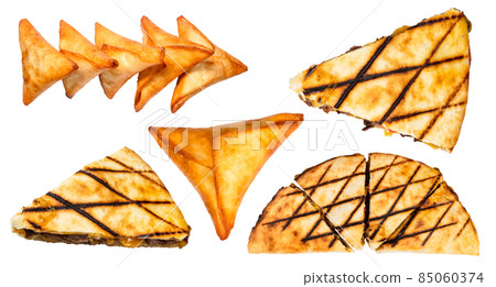 set of various peruvian pies cutout on white 85060374