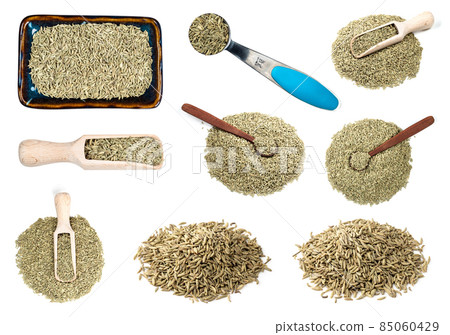 set of various anise seeds cutout on white 85060429