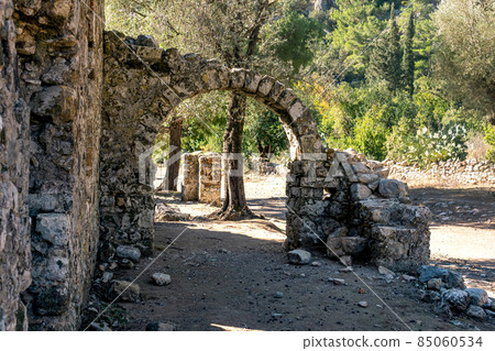 ancient arch in the ruins of the antique city of Olympos in Turkey 85060534