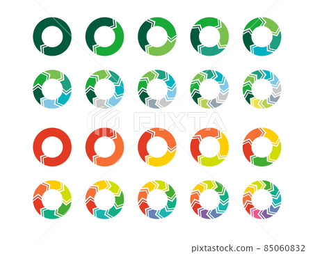 Circular circle circulation recycling illustration set 85060832
