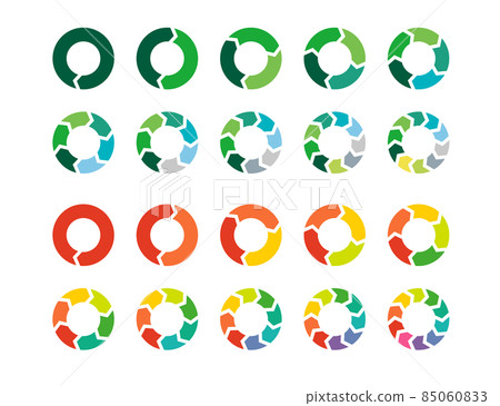 Circular circle circulation recycling illustration set 85060833