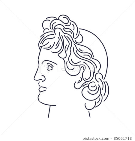Antique face. Abstract sketch of male Greek symbol Antique face. Abstract sketch of male Greek symbol 85061718