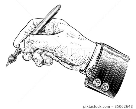 Hand In Business Suit Holding Artists Paintbrush Hand In Business Suit Holding Artists Paintbrush 85062648