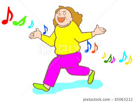 Manic state: A woman who feels uplifted and sings 85063212