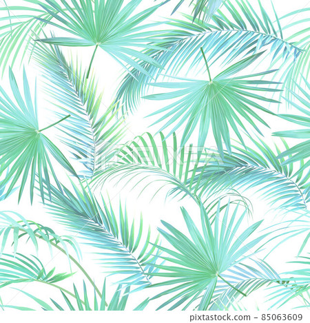 Seamless tropical motif with leaves 85063609
