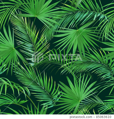 Seamless tropical motif with leaves Seamless tropical motif with leaves 85063610
